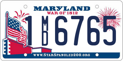 MD license plate 1MD6765