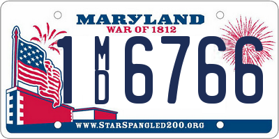 MD license plate 1MD6766