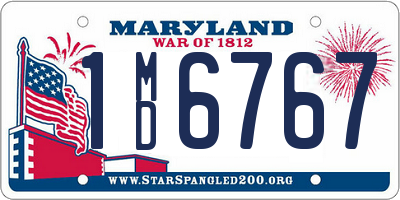 MD license plate 1MD6767