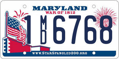 MD license plate 1MD6768