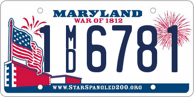 MD license plate 1MD6781