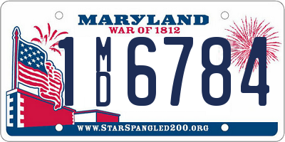 MD license plate 1MD6784