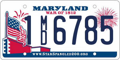 MD license plate 1MD6785