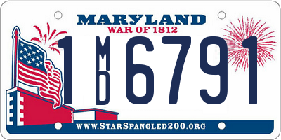 MD license plate 1MD6791