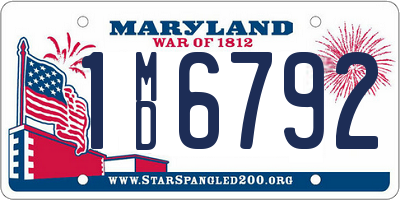 MD license plate 1MD6792