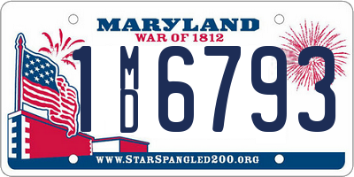 MD license plate 1MD6793