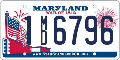 MD license plate 1MD6796