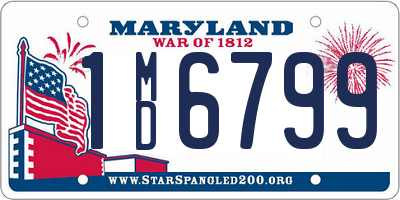 MD license plate 1MD6799