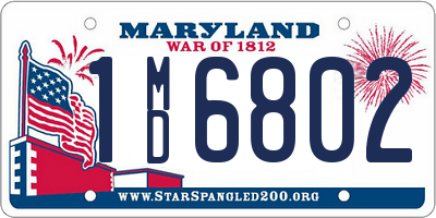 MD license plate 1MD6802