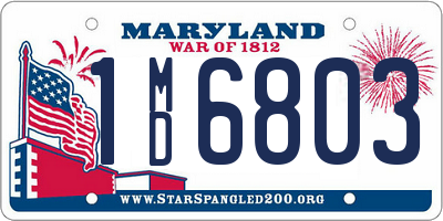 MD license plate 1MD6803