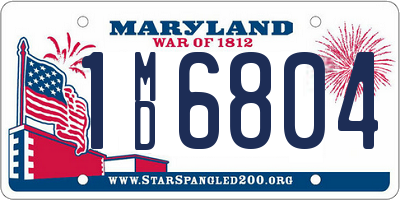 MD license plate 1MD6804