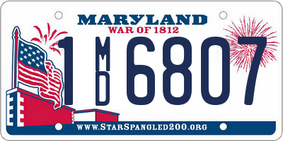 MD license plate 1MD6807