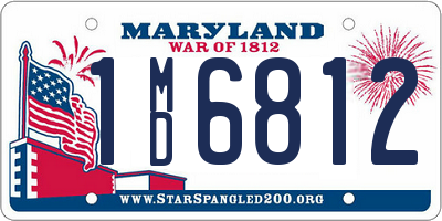 MD license plate 1MD6812