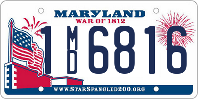 MD license plate 1MD6816