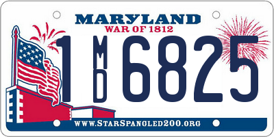 MD license plate 1MD6825