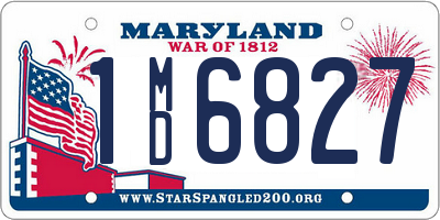 MD license plate 1MD6827