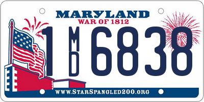 MD license plate 1MD6838