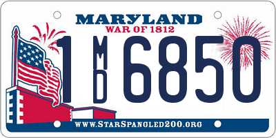 MD license plate 1MD6850