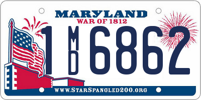 MD license plate 1MD6862