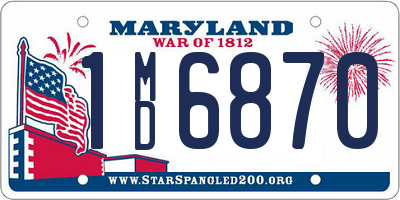 MD license plate 1MD6870