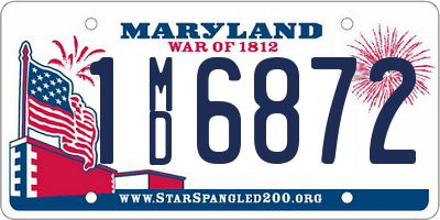 MD license plate 1MD6872