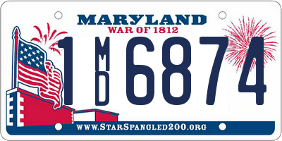 MD license plate 1MD6874