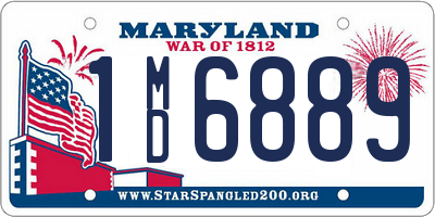 MD license plate 1MD6889