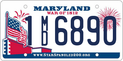 MD license plate 1MD6890