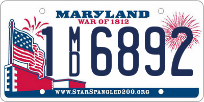 MD license plate 1MD6892