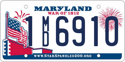 MD license plate 1MD6910