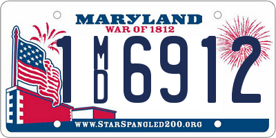 MD license plate 1MD6912