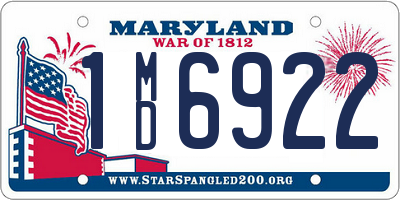 MD license plate 1MD6922