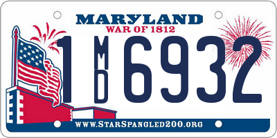 MD license plate 1MD6932