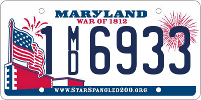 MD license plate 1MD6933