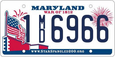 MD license plate 1MD6966