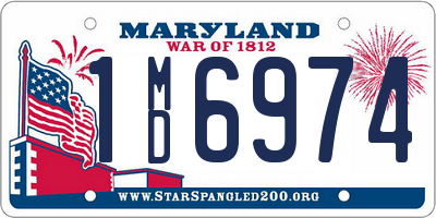 MD license plate 1MD6974