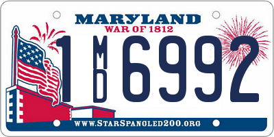 MD license plate 1MD6992