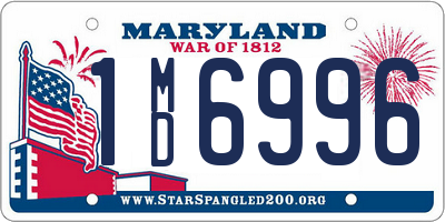 MD license plate 1MD6996