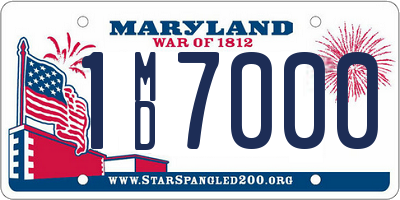 MD license plate 1MD7000