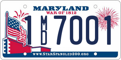 MD license plate 1MD7001