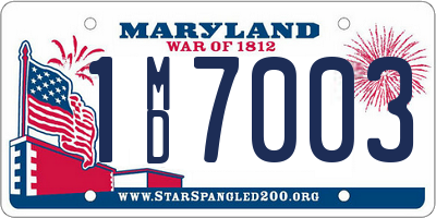 MD license plate 1MD7003