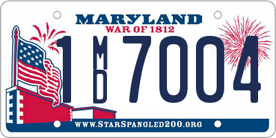 MD license plate 1MD7004