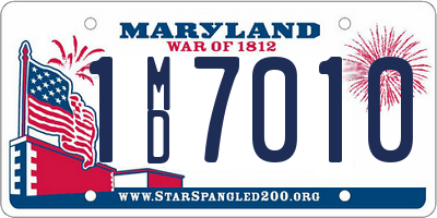 MD license plate 1MD7010