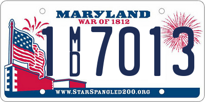 MD license plate 1MD7013