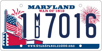 MD license plate 1MD7016