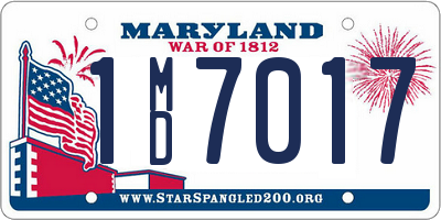 MD license plate 1MD7017