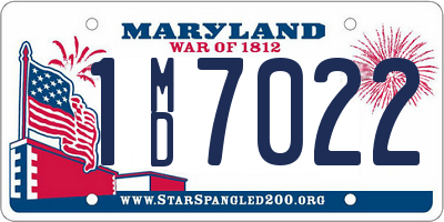 MD license plate 1MD7022