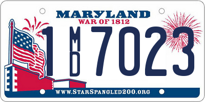 MD license plate 1MD7023