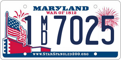 MD license plate 1MD7025