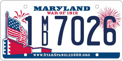 MD license plate 1MD7026